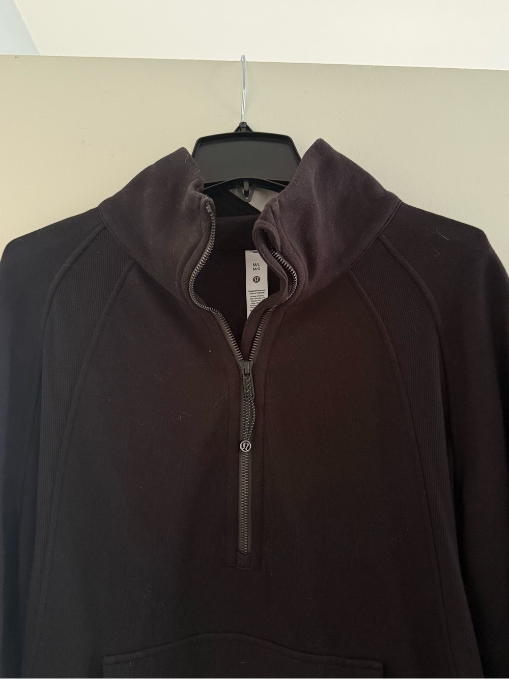 Lululemon Scuba Oversized Funnel-Neck Half Zip Long Black - M/L - Picture 4 of 15